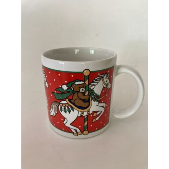 Vintage 1987 R. Dakin & Company Christmas Carousel Mug/Cup - Japan - #15-9130 - Picture 2 of 4